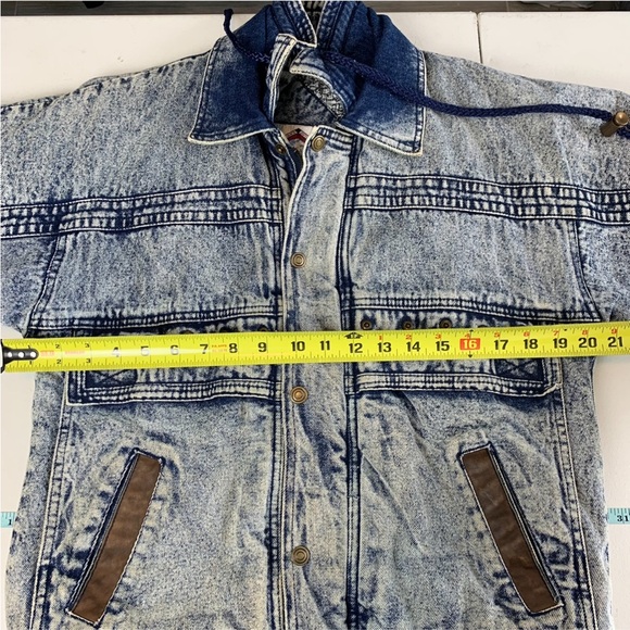 Vintage Horizon Outer Wear Jacket Adult Large Acid Wash Mario Blue Jean Denim - Picture 15 of 16